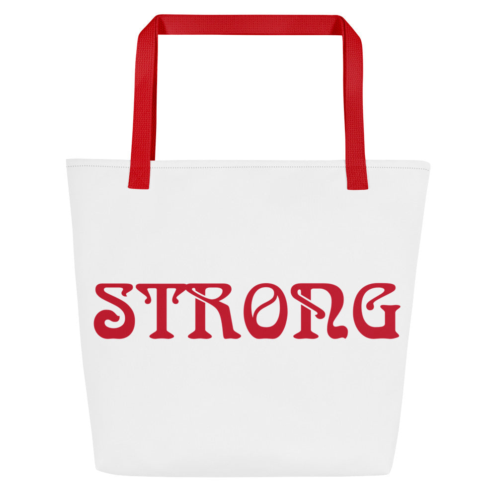 "STRONG"Large Tote Bag W/Red Font