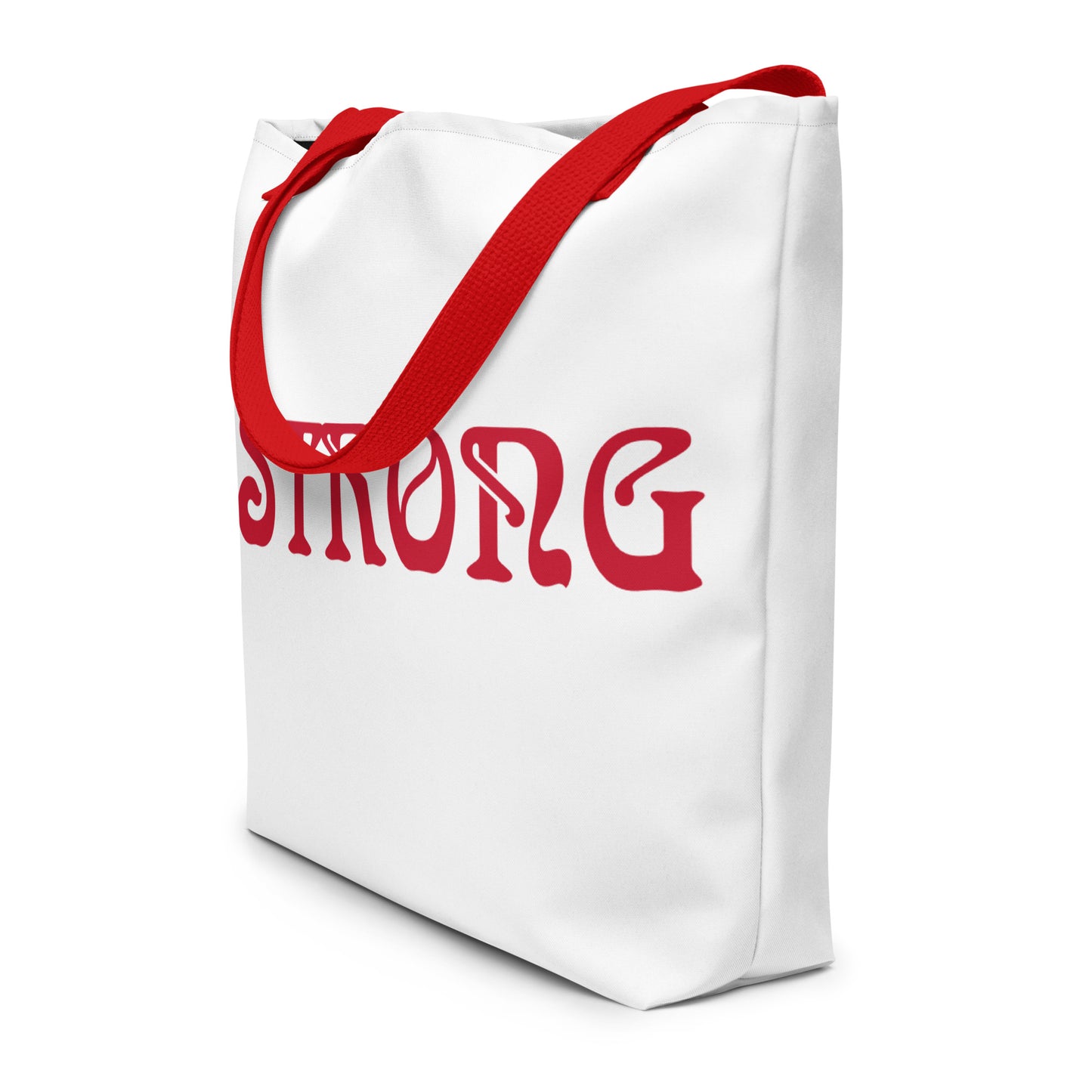 "STRONG"Large Tote Bag W/Red Font