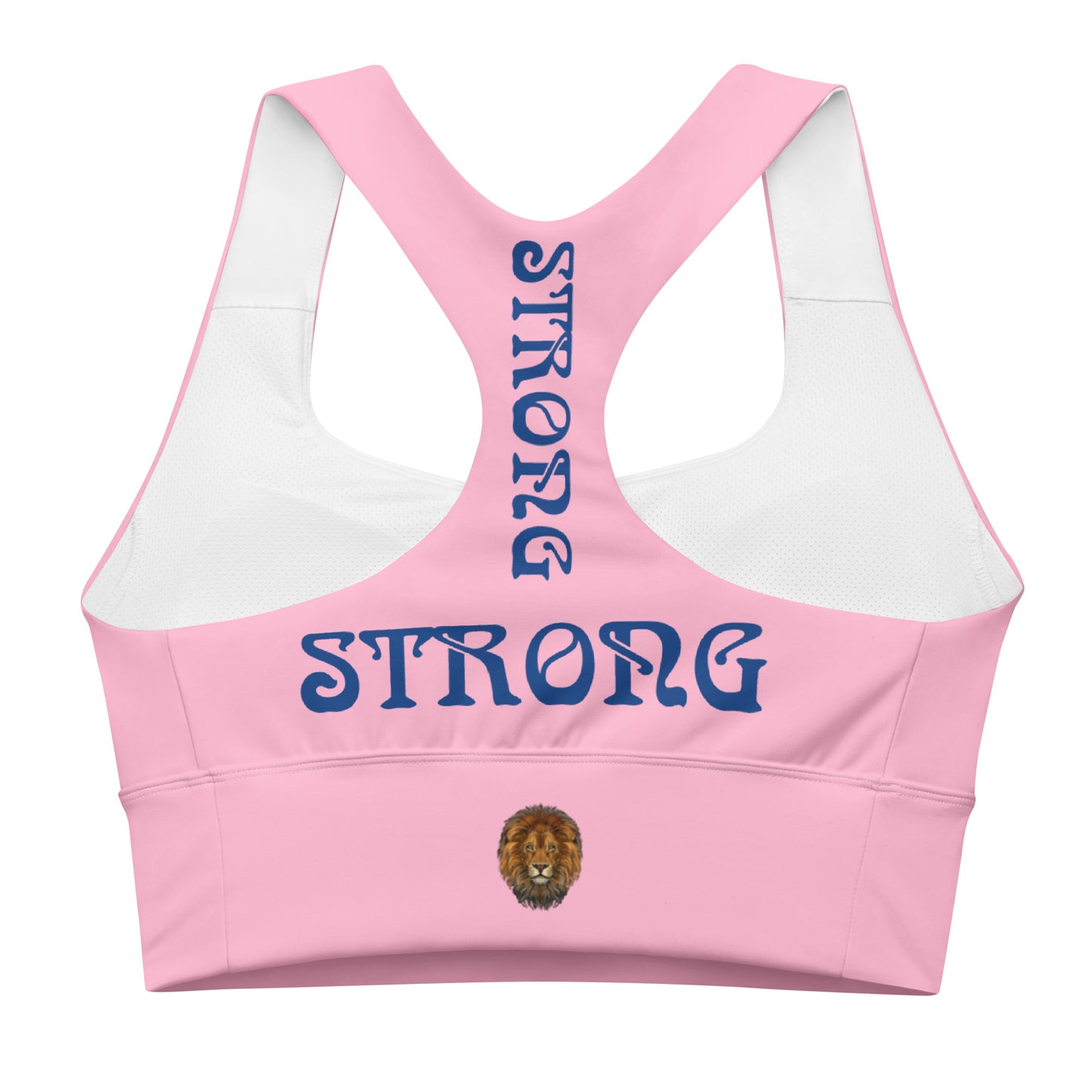 “STRONG”Cotton Candy Longline Sports Bra W/Purple Font