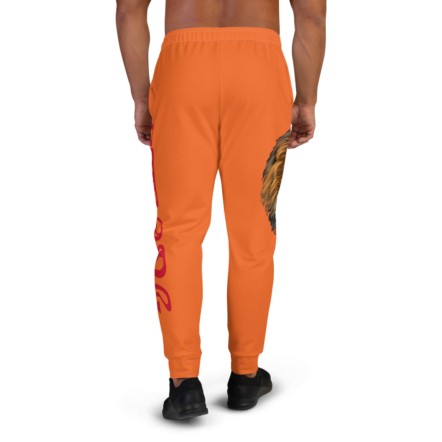 "STRONG"Orange Men's Joggers W/Red Font