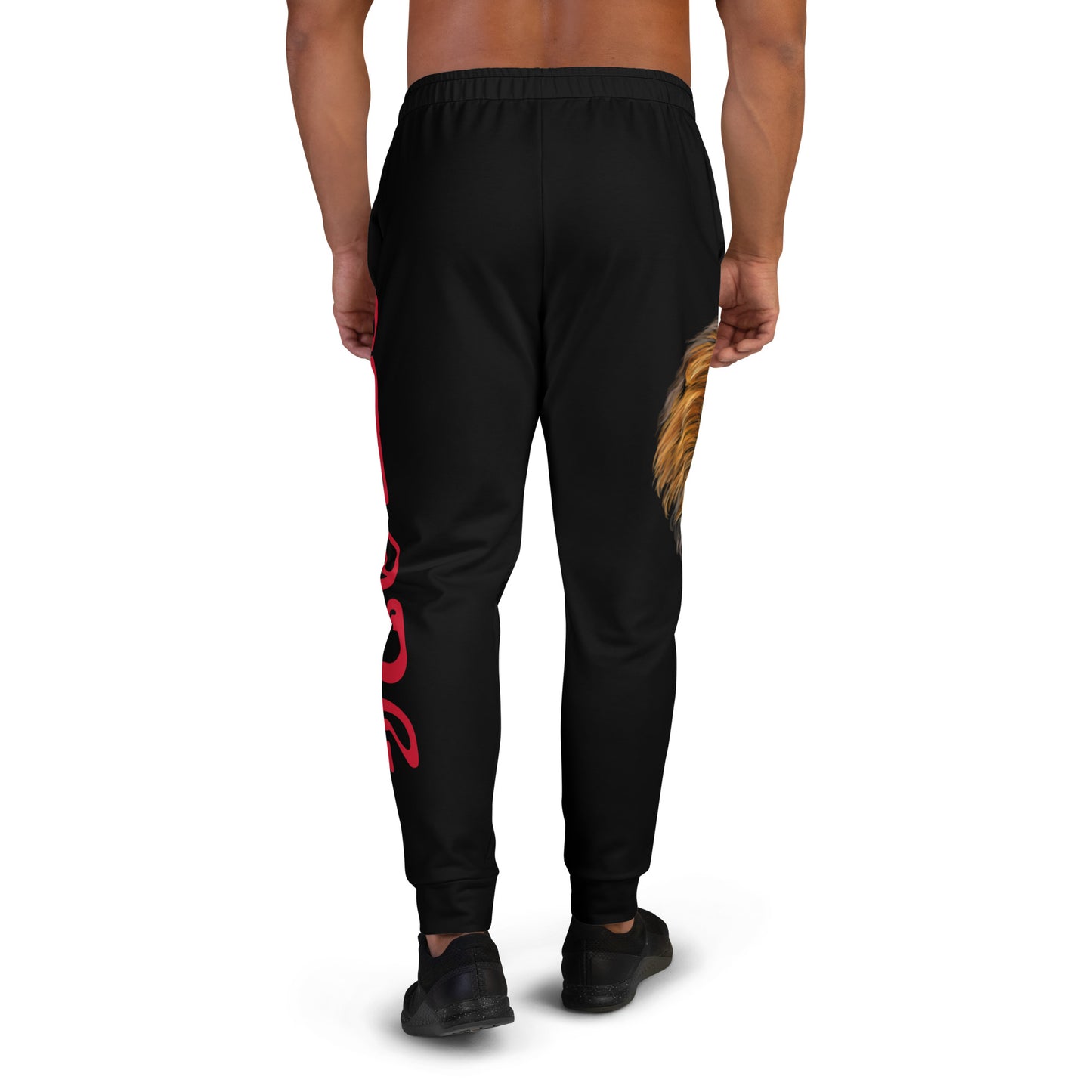 "STRONG"Black Men's Joggers W/Red Font