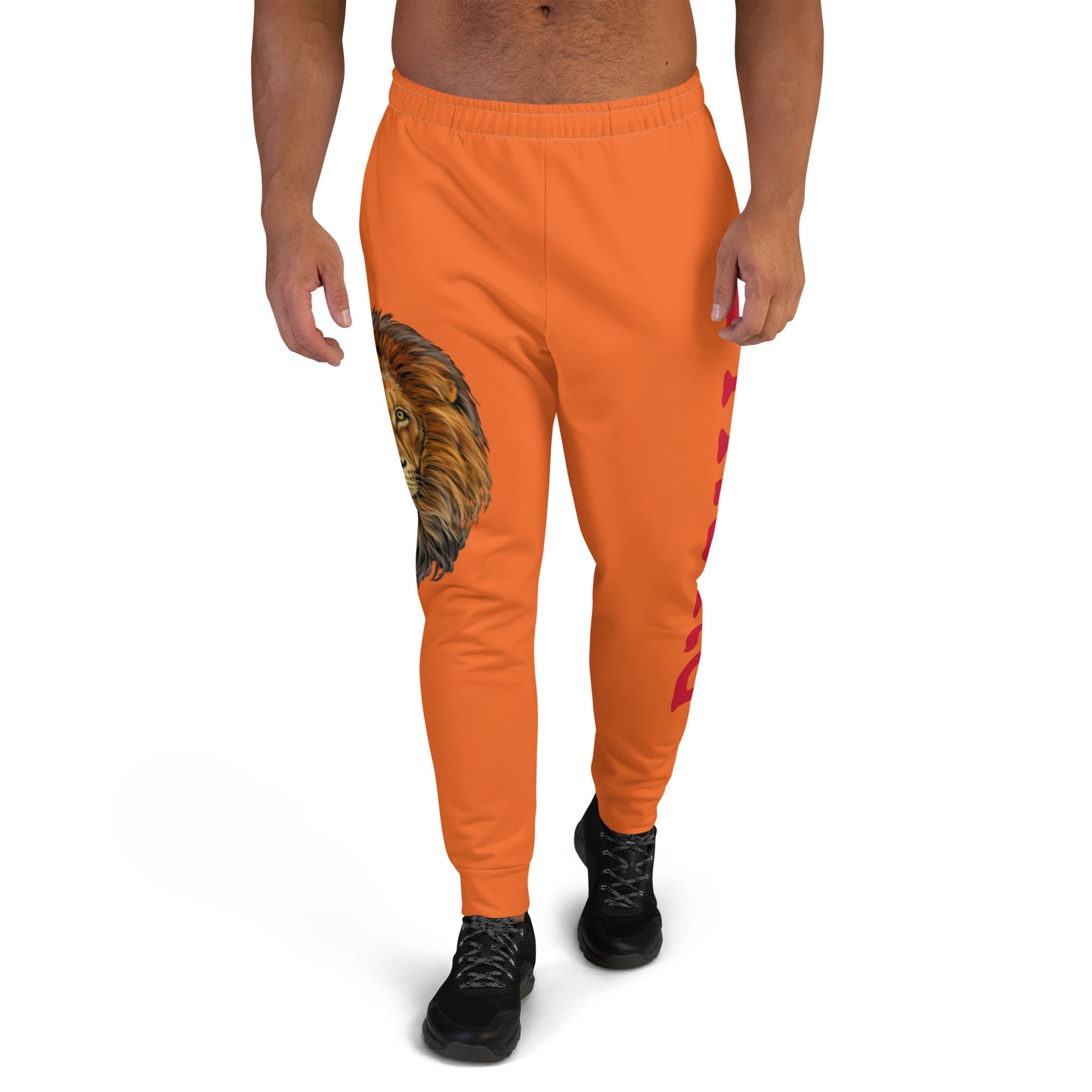 "STRONG"Orange Men's Joggers W/Red Font