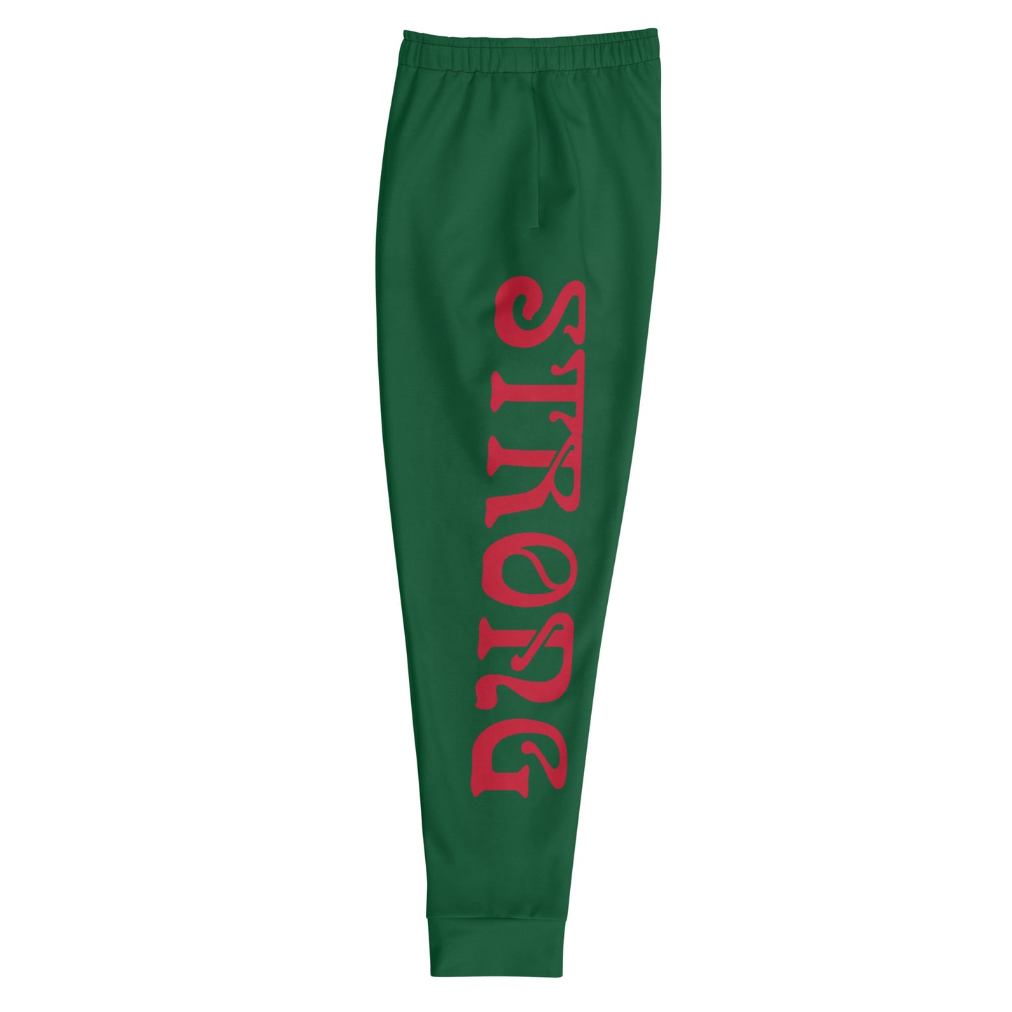 "STRONG"Green Men's Joggers W/Red Font