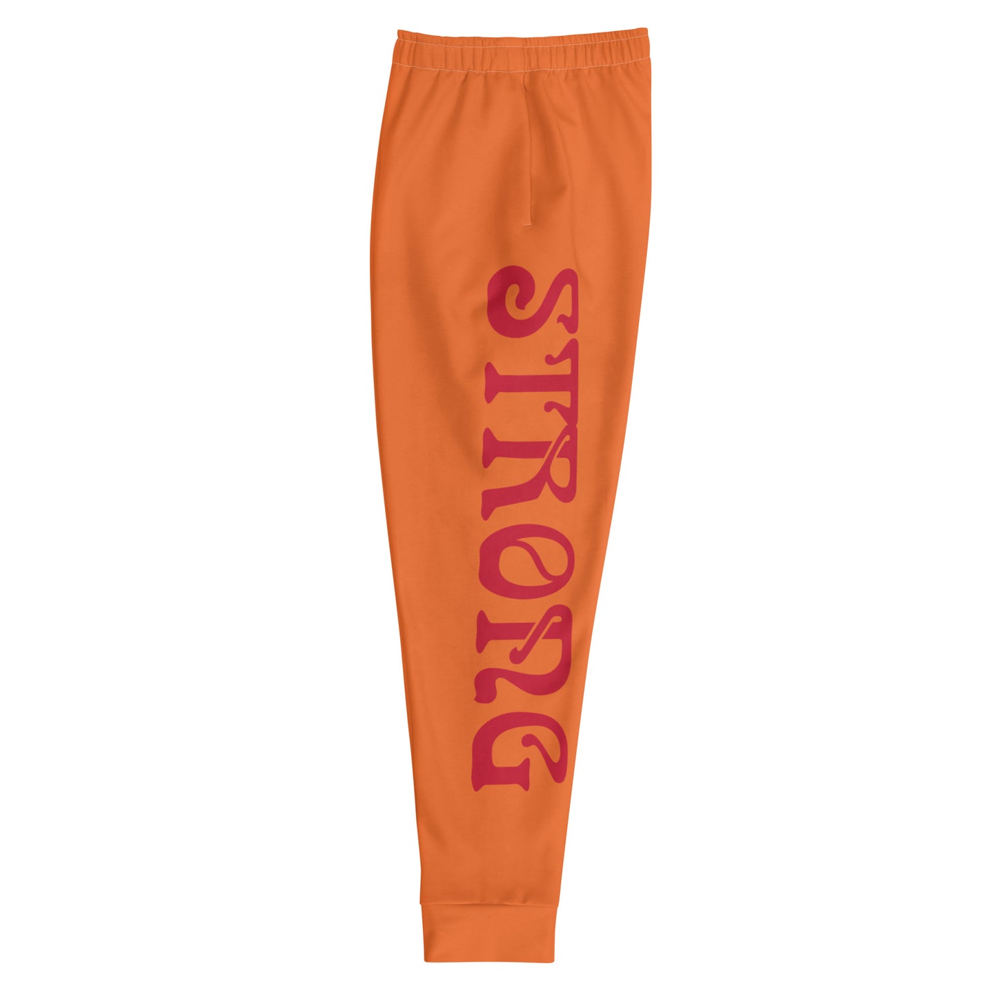 "STRONG"Orange Men's Joggers W/Red Font