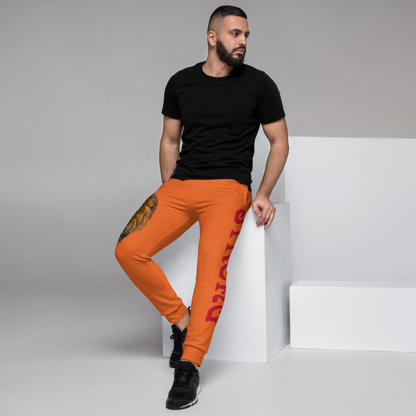 "STRONG"Orange Men's Joggers W/Red Font