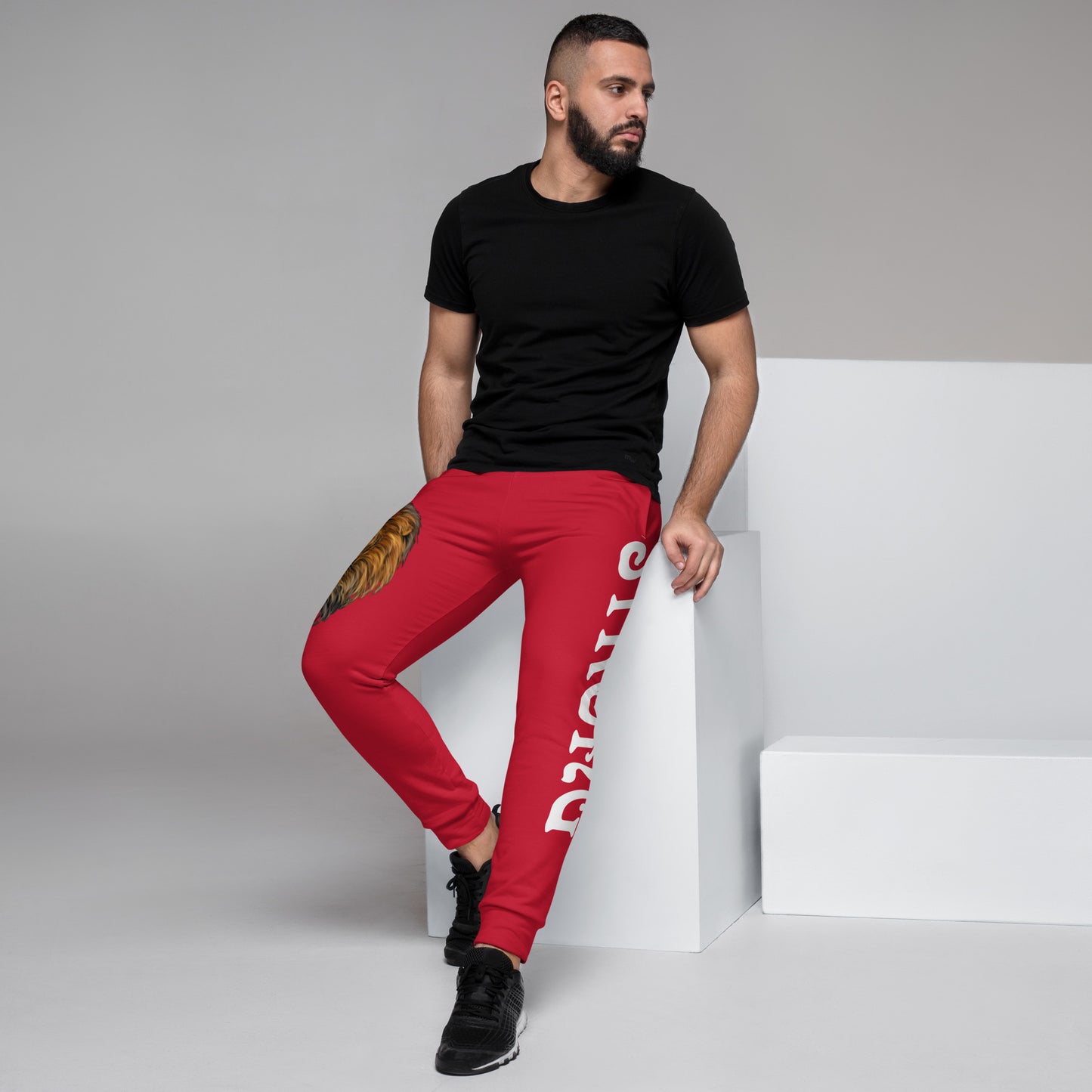 "STRONG"Red Men's Joggers W/White Font