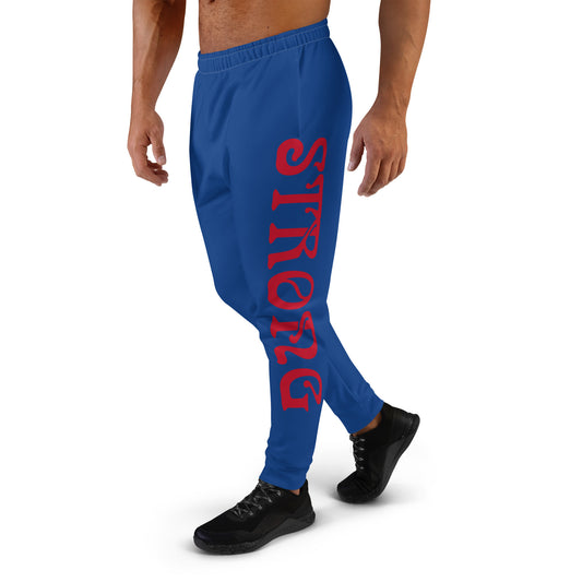 "STRONG"Navy Blue Men's Joggers W/Red Font