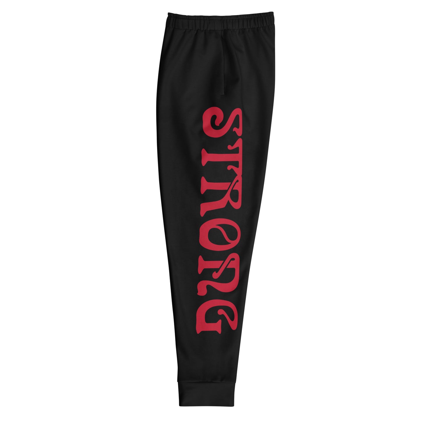 "STRONG"Black Men's Joggers W/Red Font