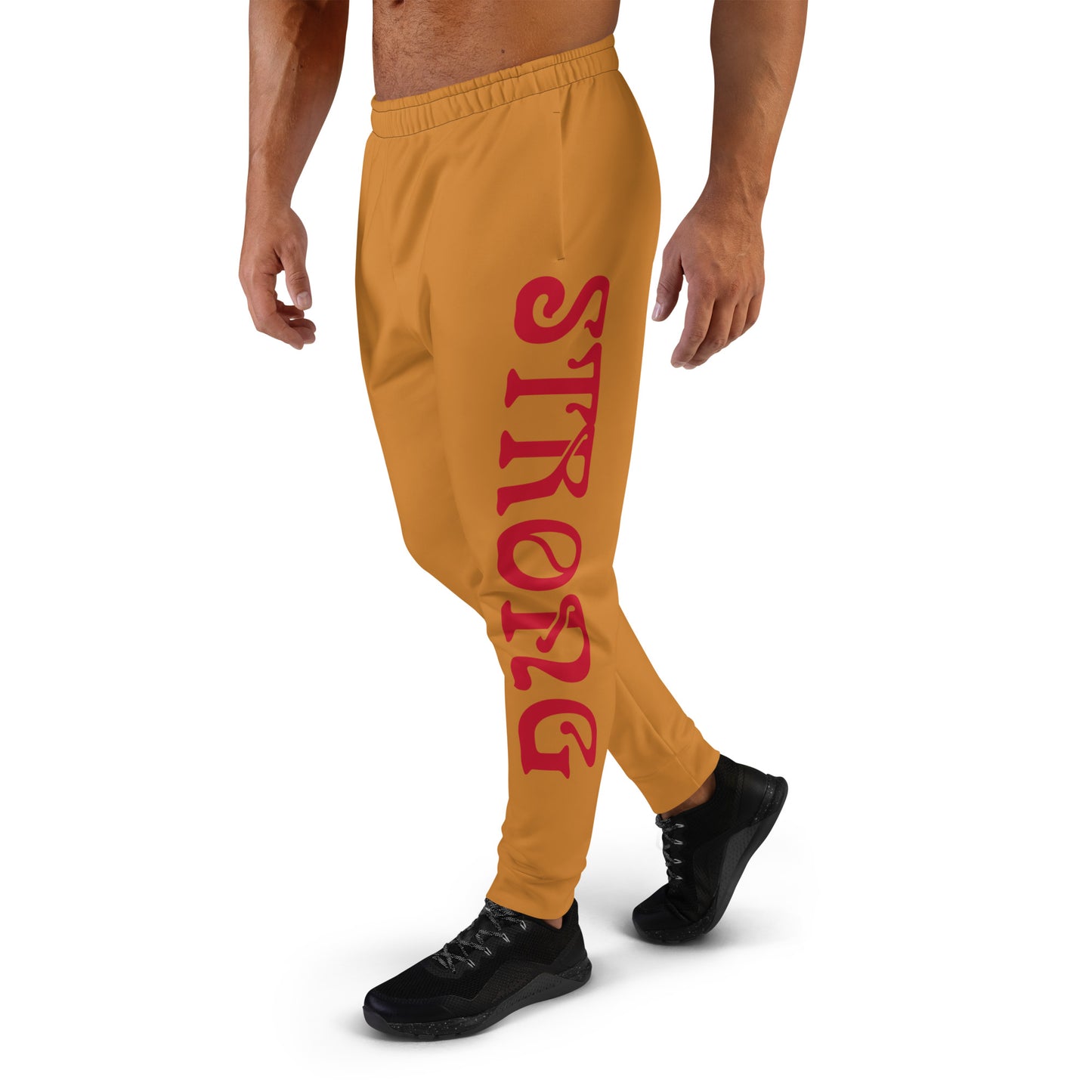 "STRONG"Bronze Men's Joggers W/Red Font