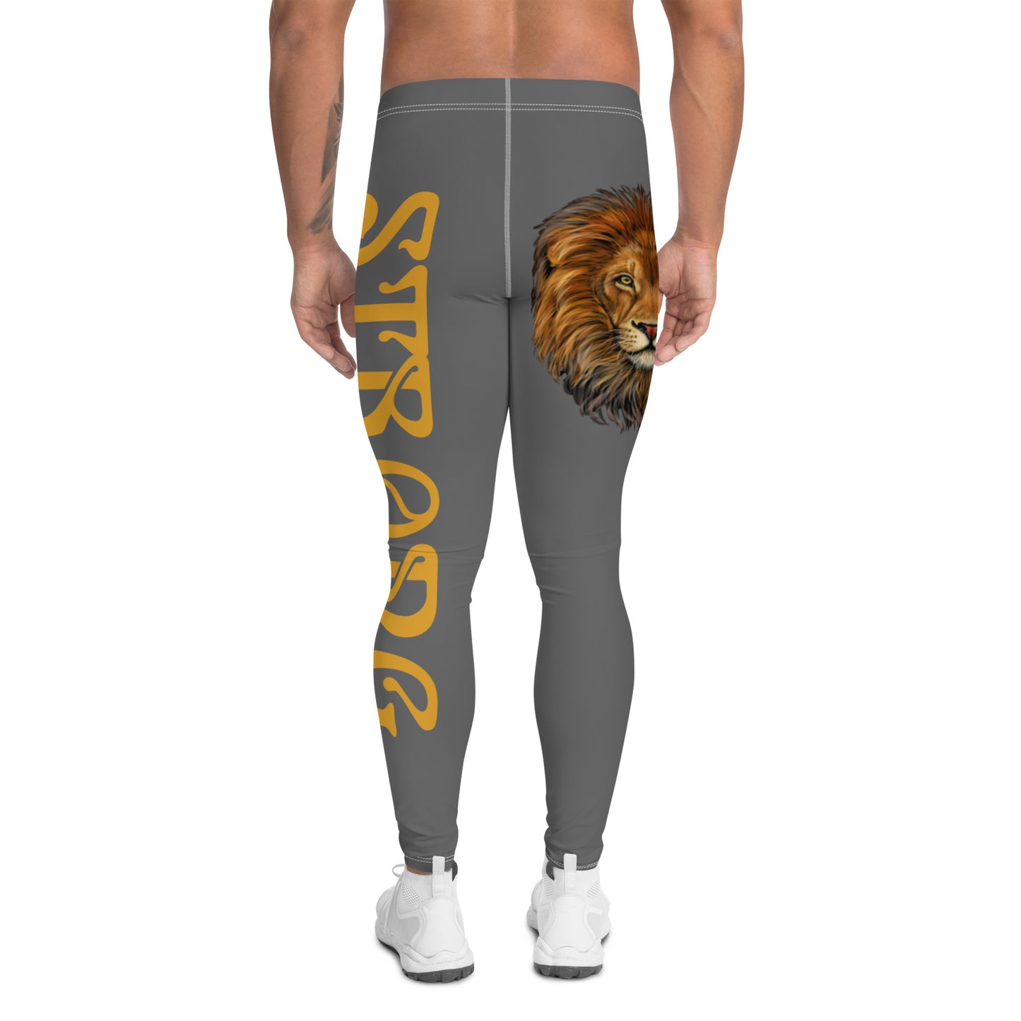 “STRONG”Grey Men's Leggings W/Grey Font