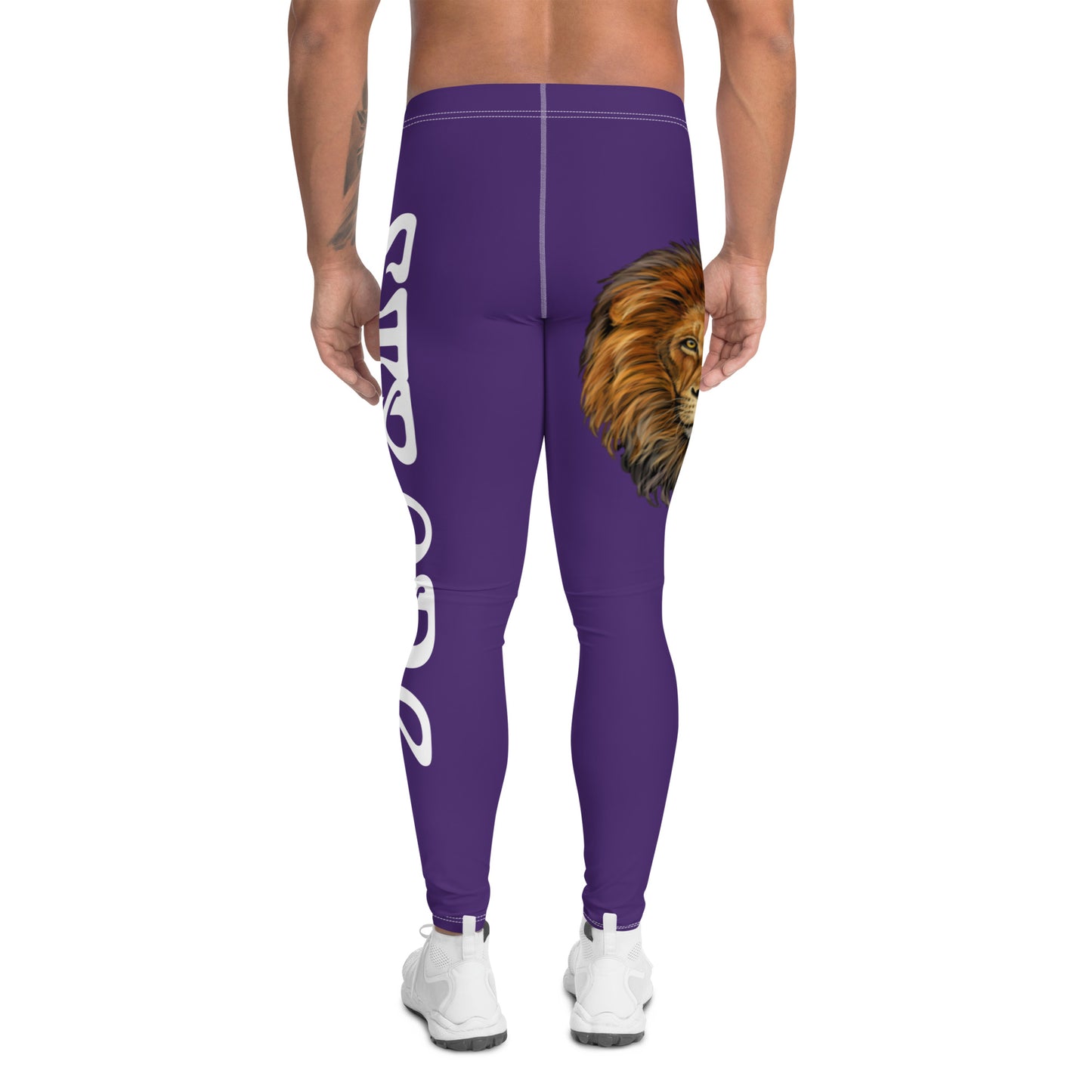 “STRONG”Purple Men's Leggings W/White Font