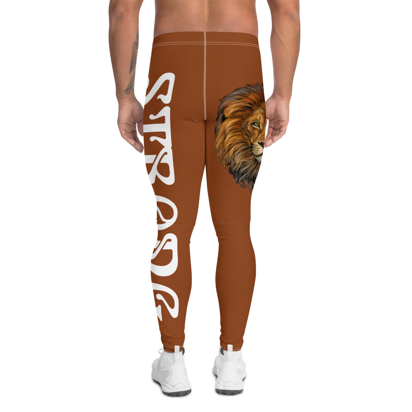 “STRONG”Brown Men's Leggings W/White Font