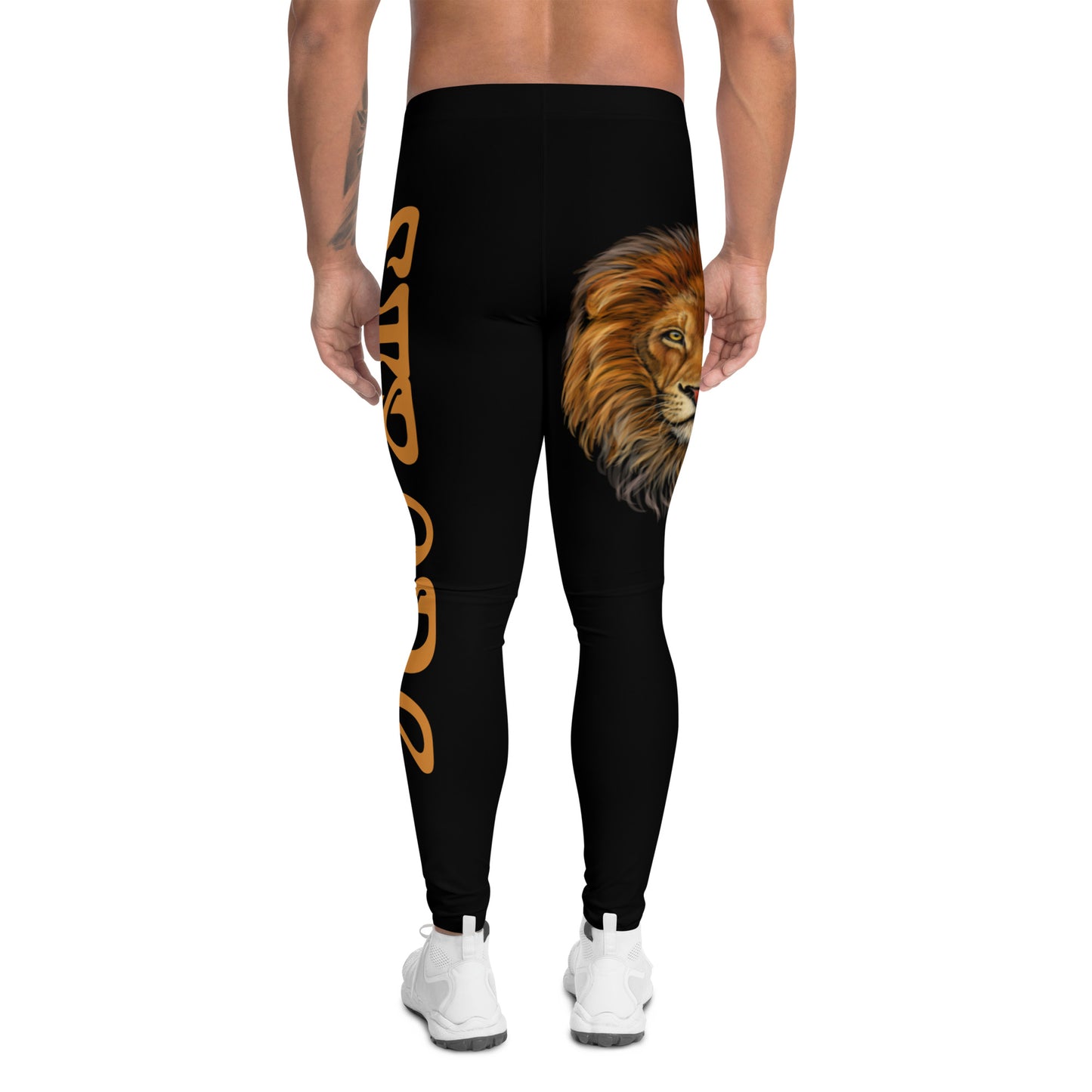 “STRONG”Black Men's Leggings W/Bronze Font