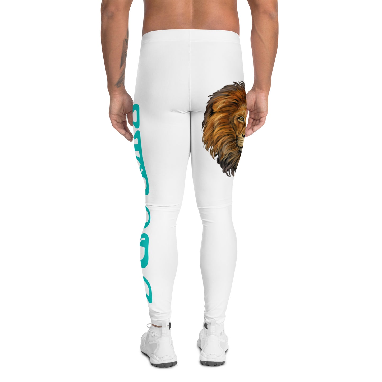 “STRONG”White Men's Leggings W/IRIS Font