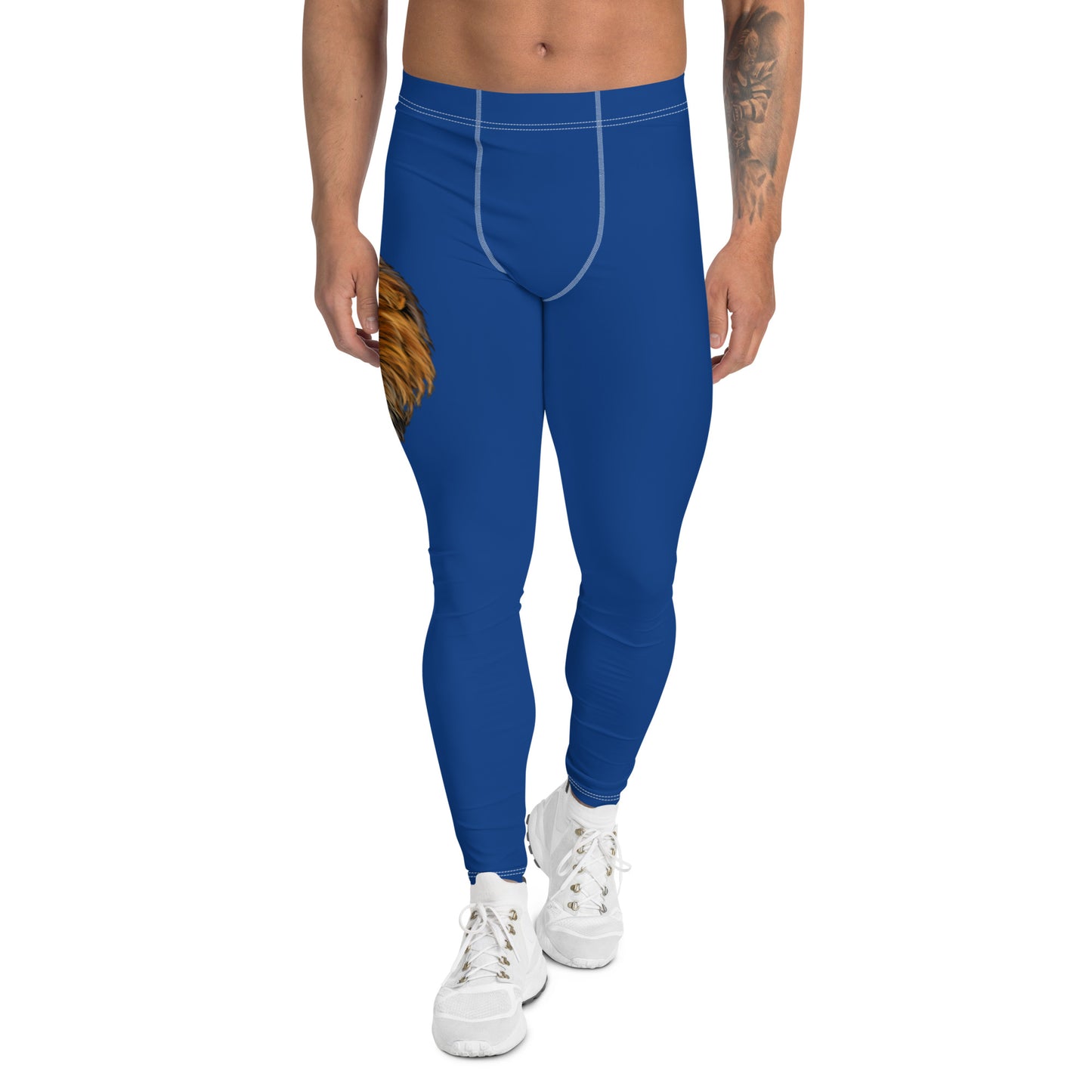 “STRONG”Blue Men's Leggings W/White Font