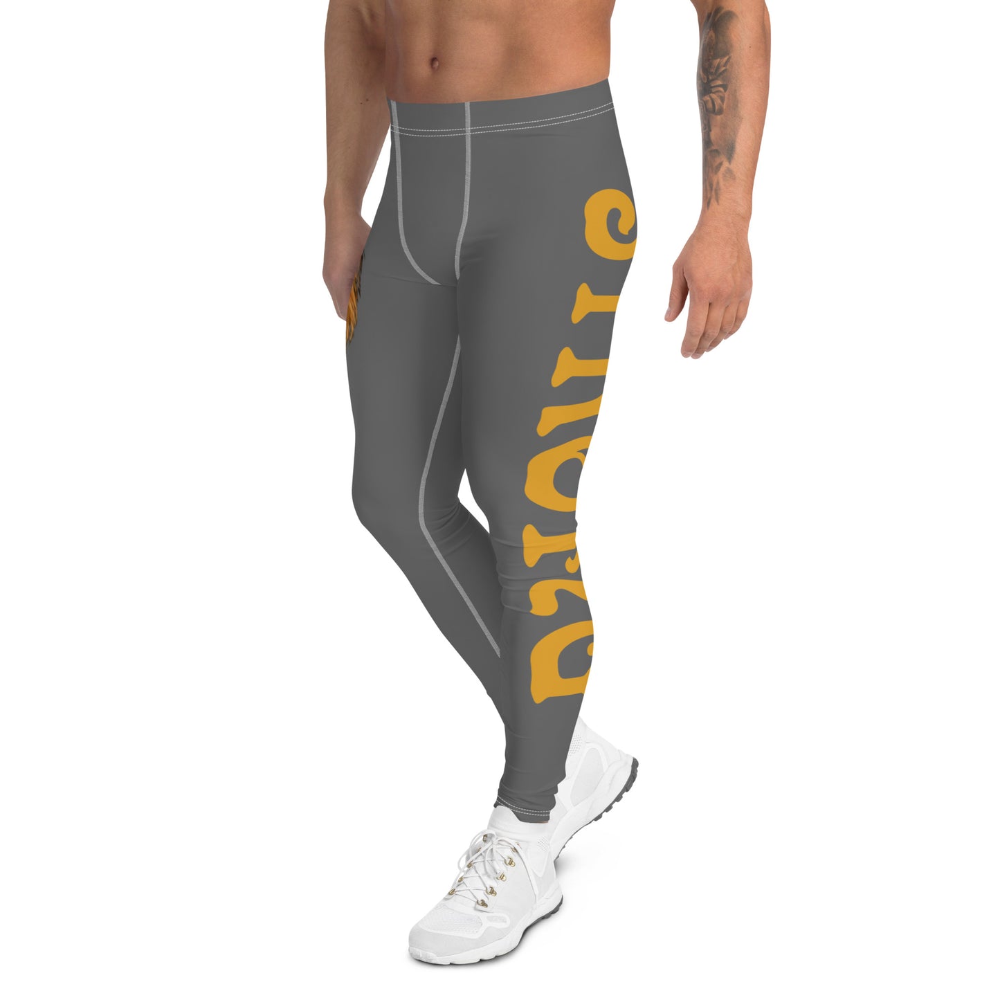 “STRONG”Grey Men's Leggings W/Grey Font