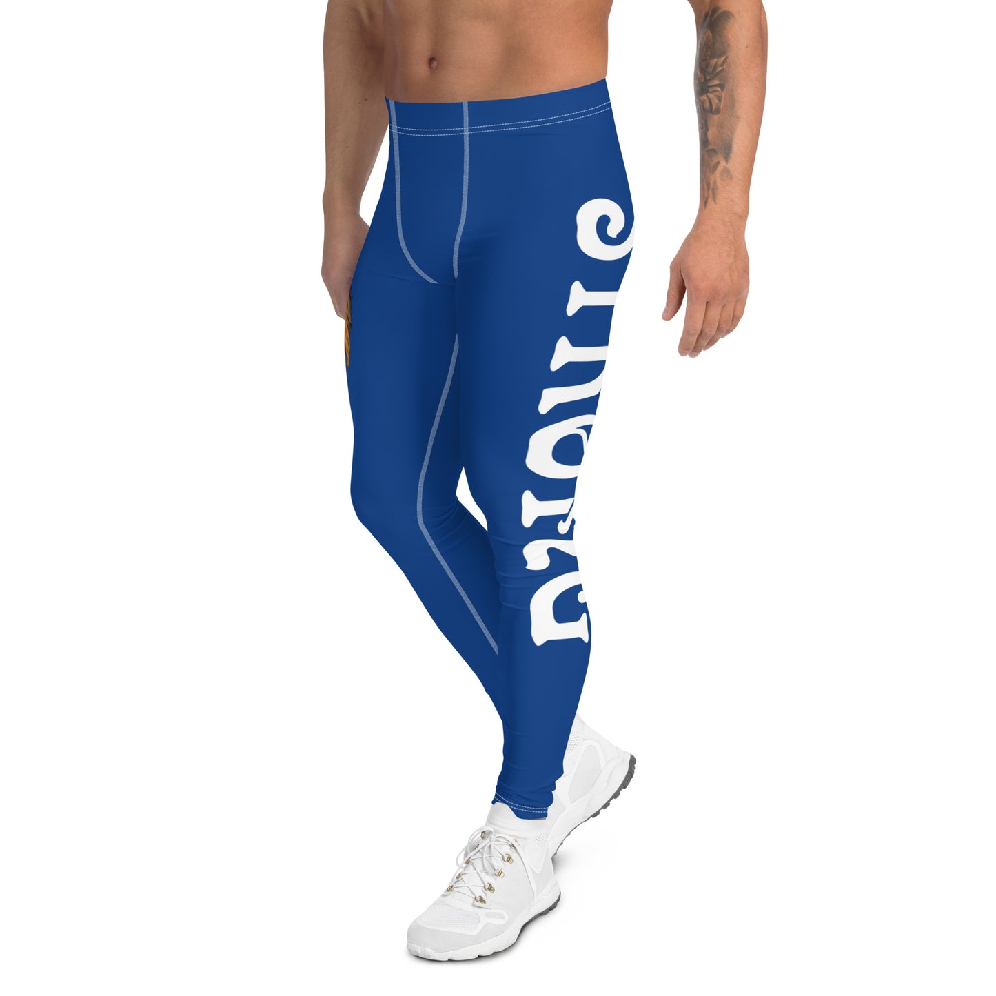 “STRONG”Blue Men's Leggings W/White Font