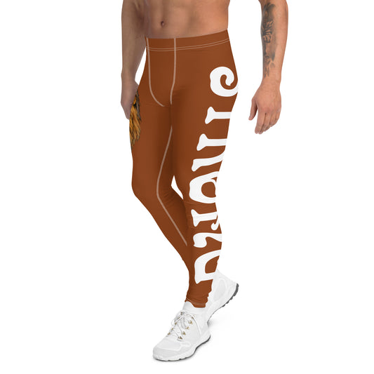 “STRONG”Brown Men's Leggings W/White Font