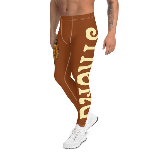 “STRONG”Brown Men's Leggings W/Banana Font