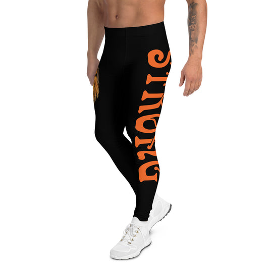 “STRONG”Black Men's Leggings W/Orange Font