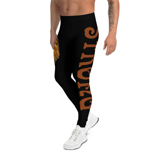 “STRONG”Black Men's Leggings W/Brown Font