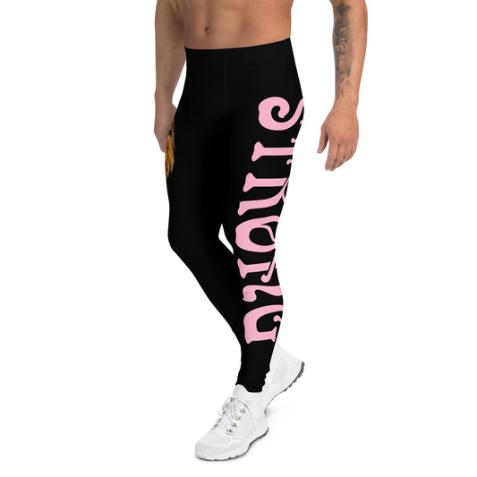 “STRONG”Black Men's Leggings W/Cotton Candy Font