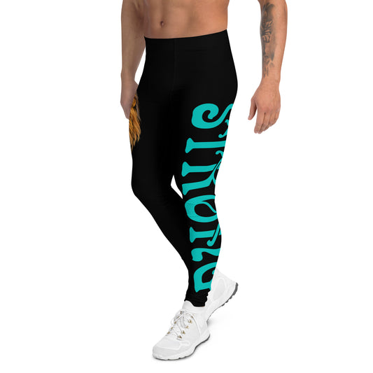 “STRONG”Black Men's Leggings W/IRIS Font