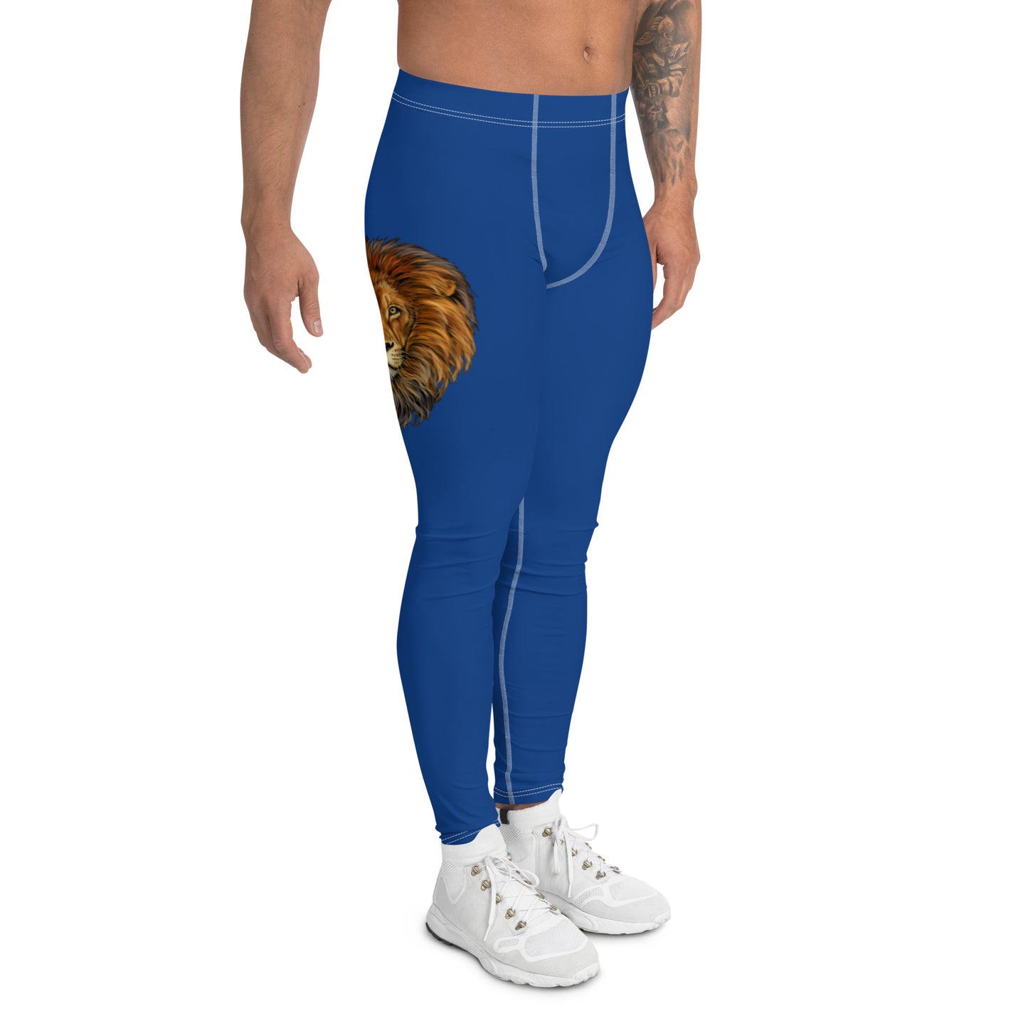 “STRONG”Blue Men's Leggings W/White Font