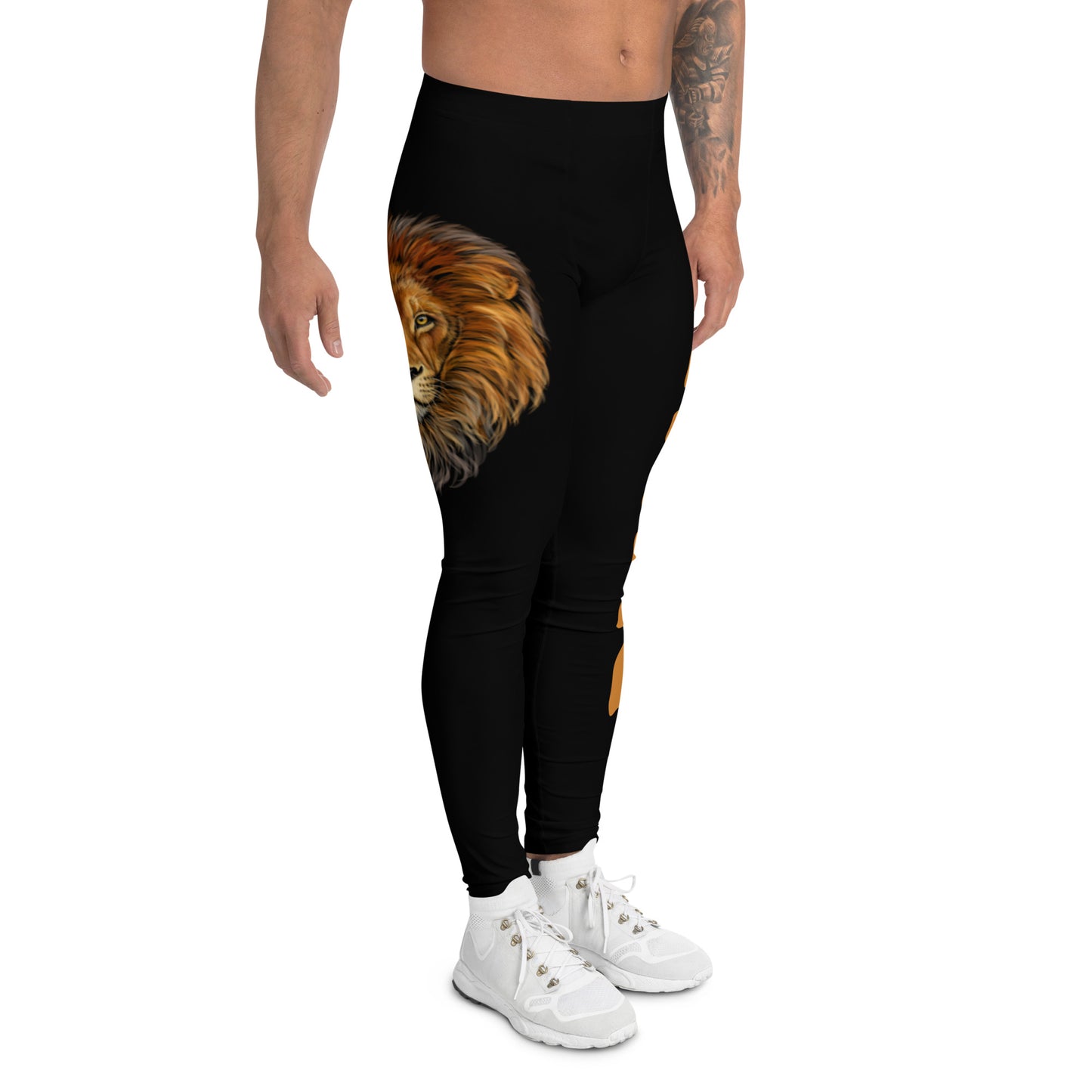 “STRONG”Black Men's Leggings W/Bronze Font