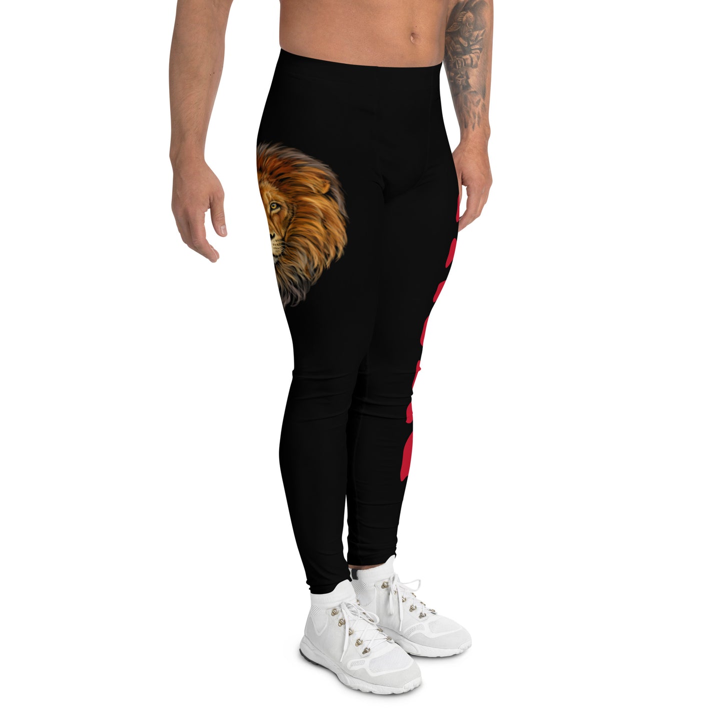 “STRONG”Black Men's Leggings W/Red Font