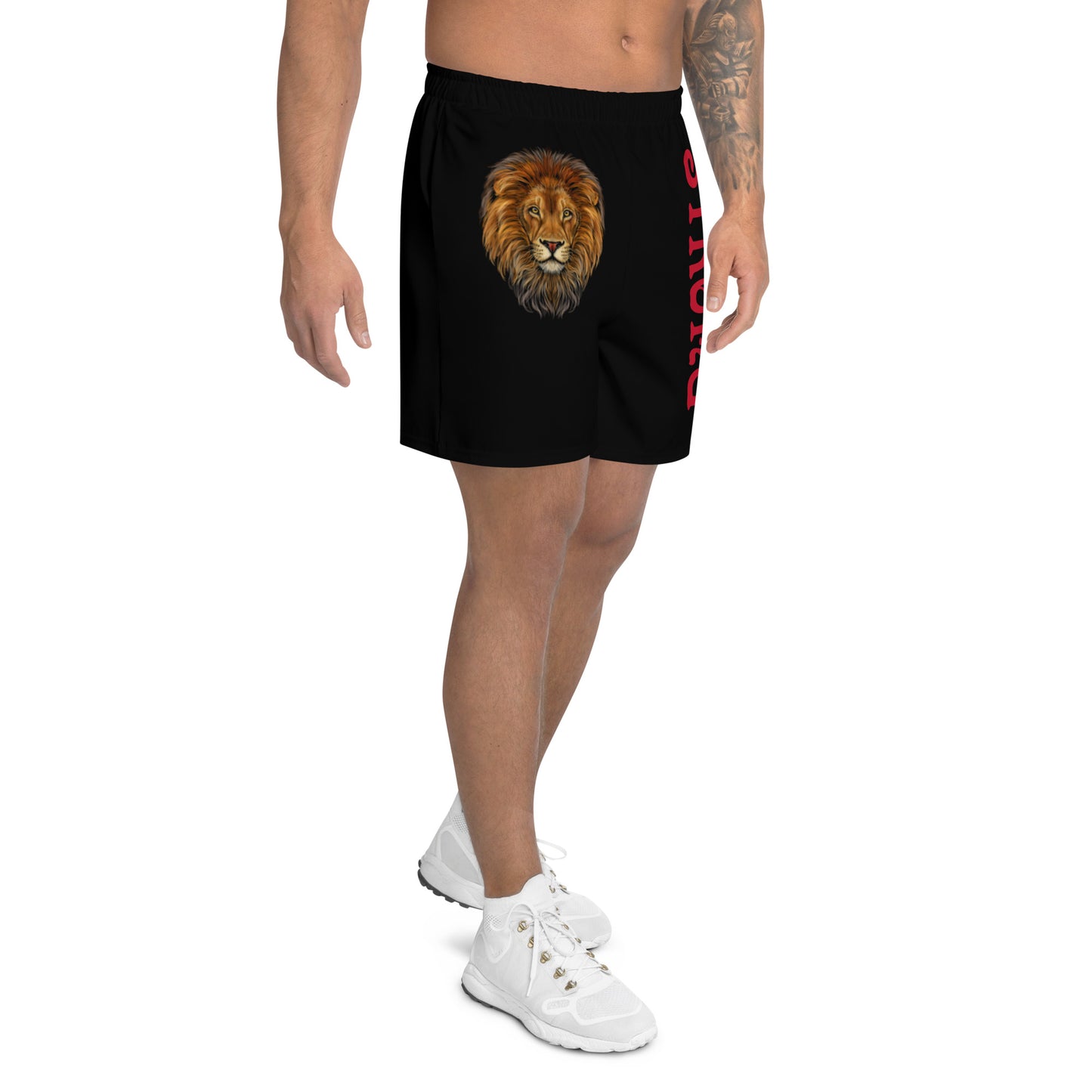 “STRONG” Black Men's Athletic Shorts W/Red Font