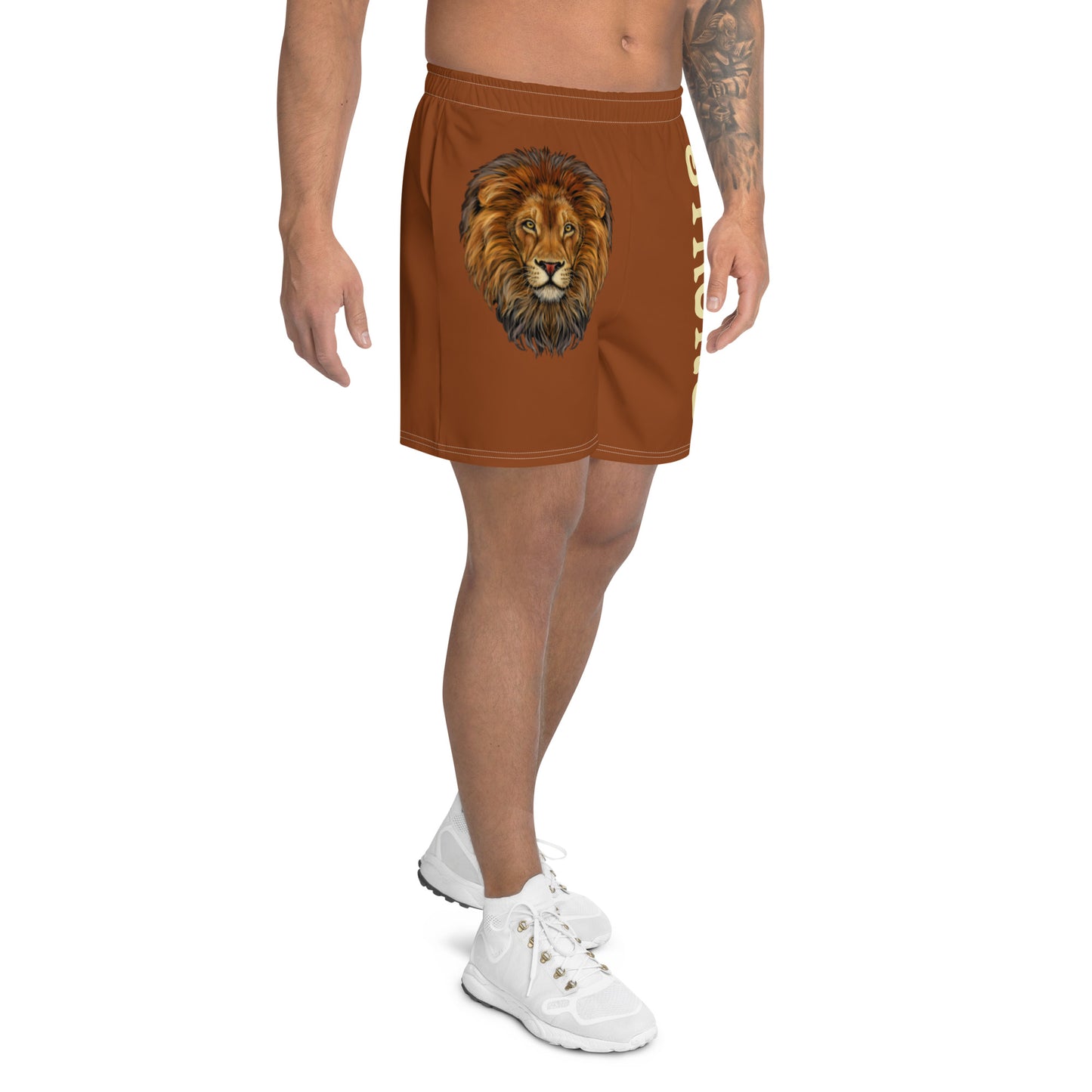 “STRONG”Brown Men's Athletic Shorts W/Banana Font