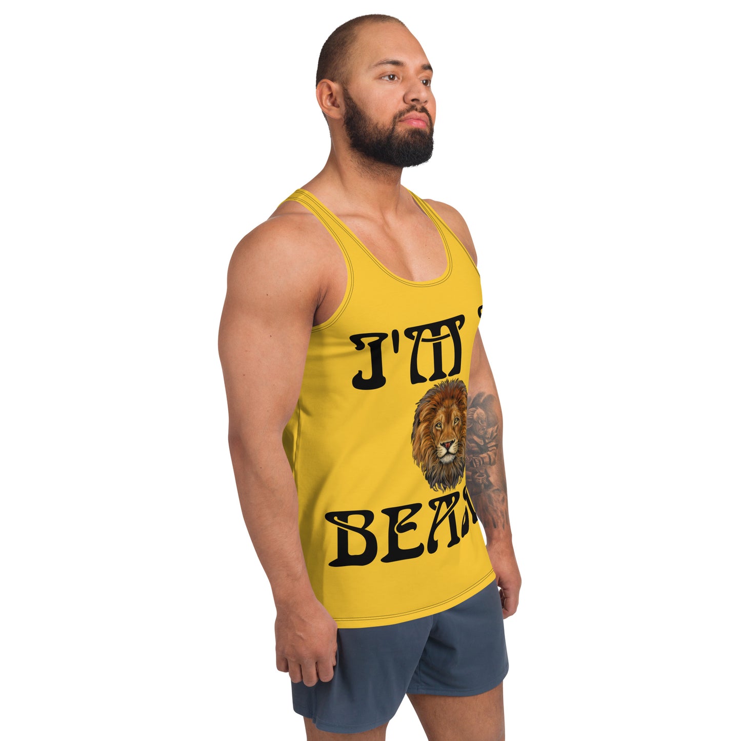 “I’M A BEAST!”Yellow Men’s Tank Top W/Black Font