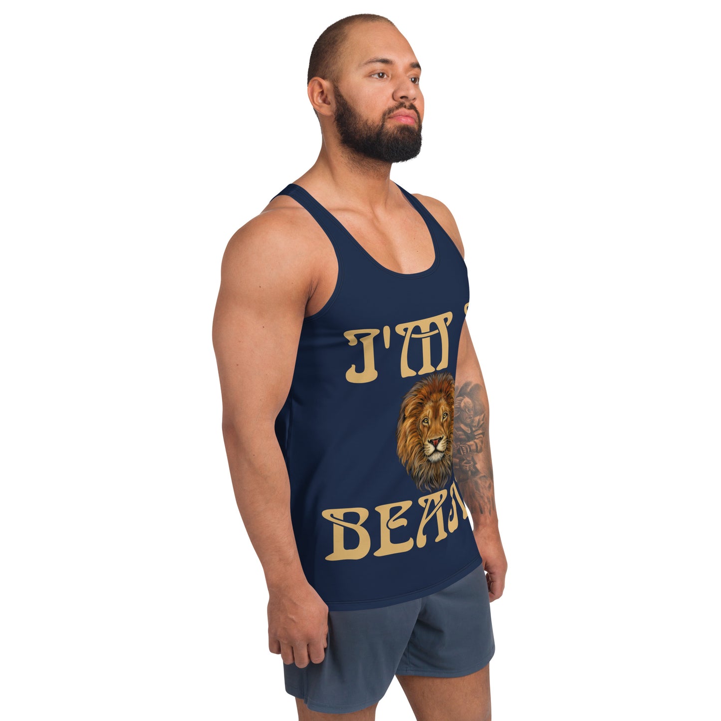 “I’M A BEAST!”Navy Men’s Tank Top W/Fawn Font