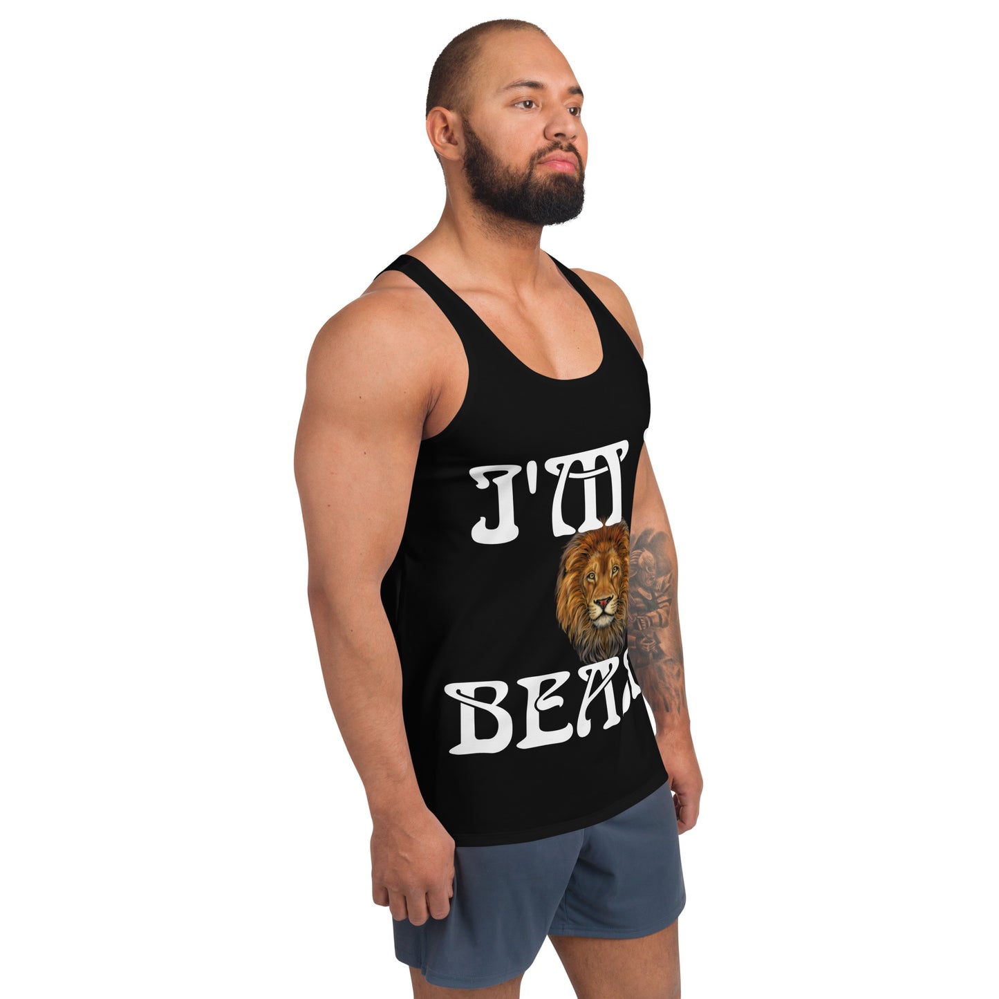 I’M A BEAST!”Black Men’s Tank Top W/White Font