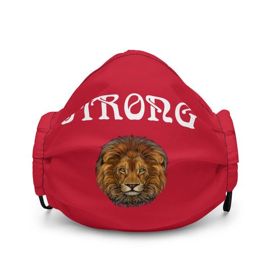 Red "STRONG"Premium Face Mask W/White Font