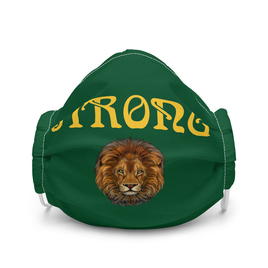 Green”STRONG”Premium Face Mask W/Yellow Font