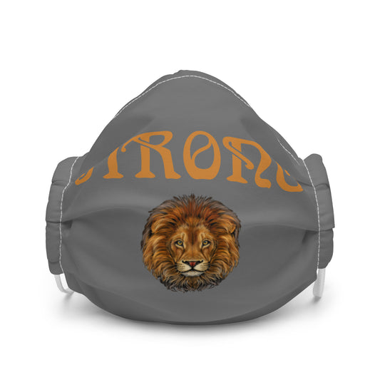 Gray”STRONG”Premium Face Mask W/Bronze Font