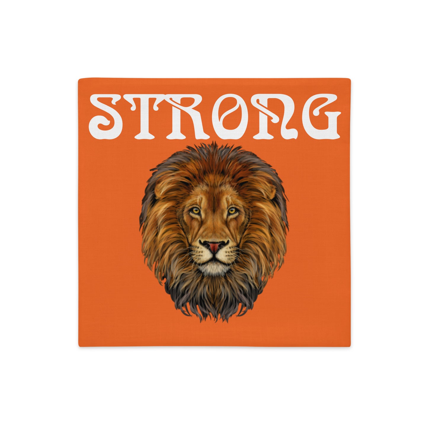 “STRONG”Orange Premium Pillow Case W/White Font