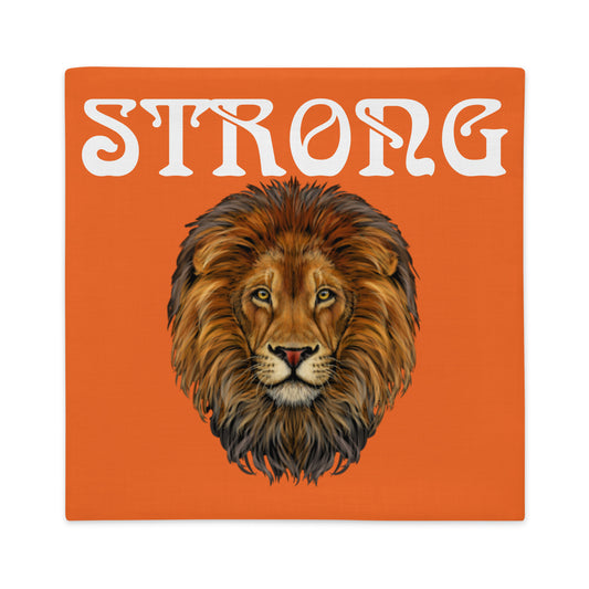 “STRONG”Orange Premium Pillow Case W/White Font