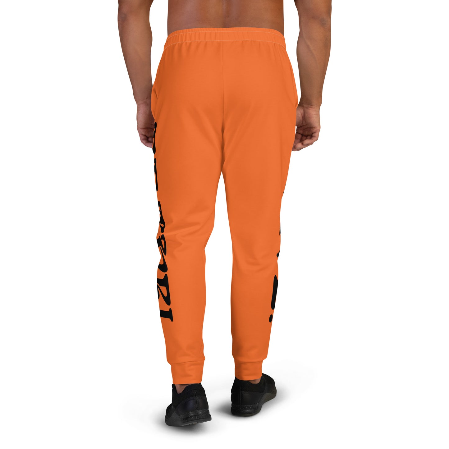 “BRAVE!”Men's Orange Joggers W/Black Font