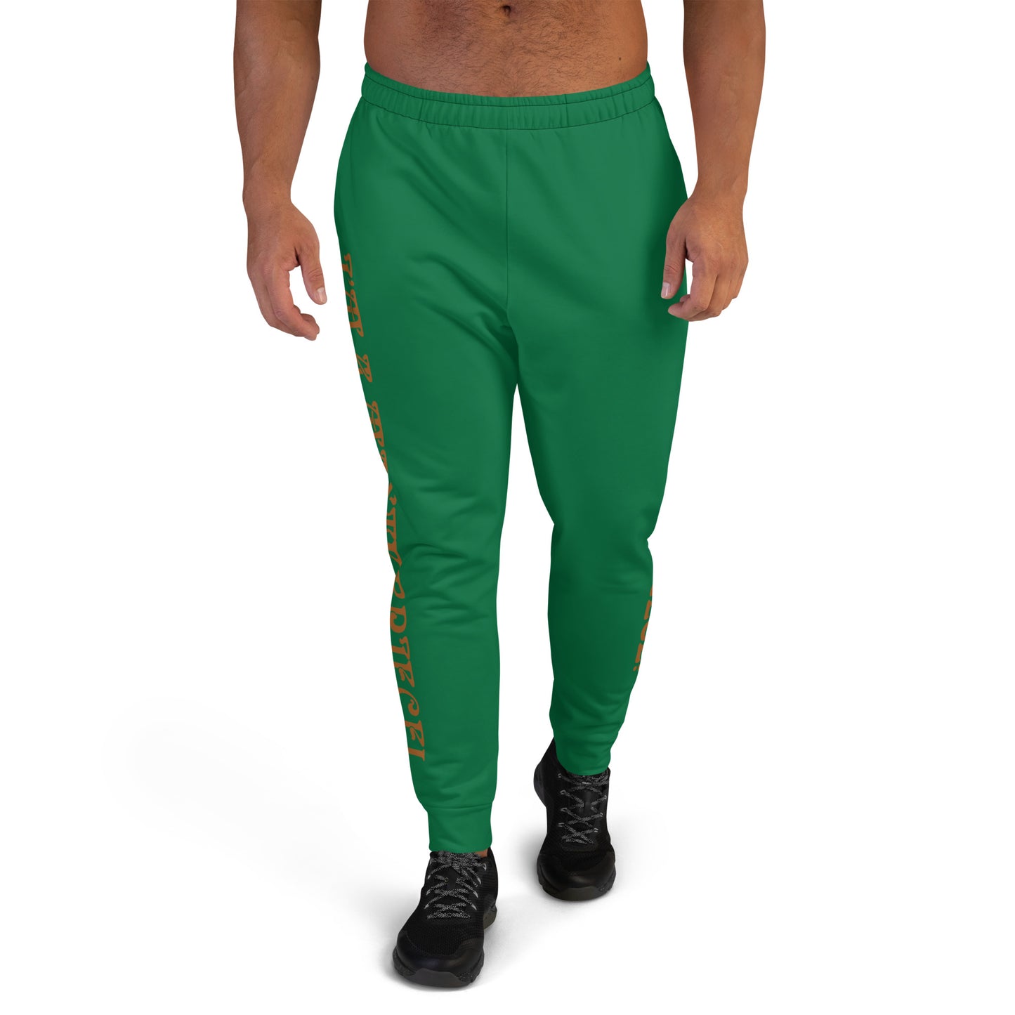 “I’M A MASTERPIECE!”Men's Green Joggers W/Bronze Font