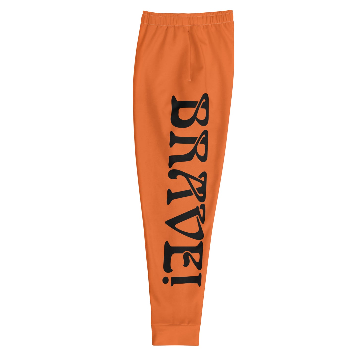 “BRAVE!”Men's Orange Joggers W/Black Font