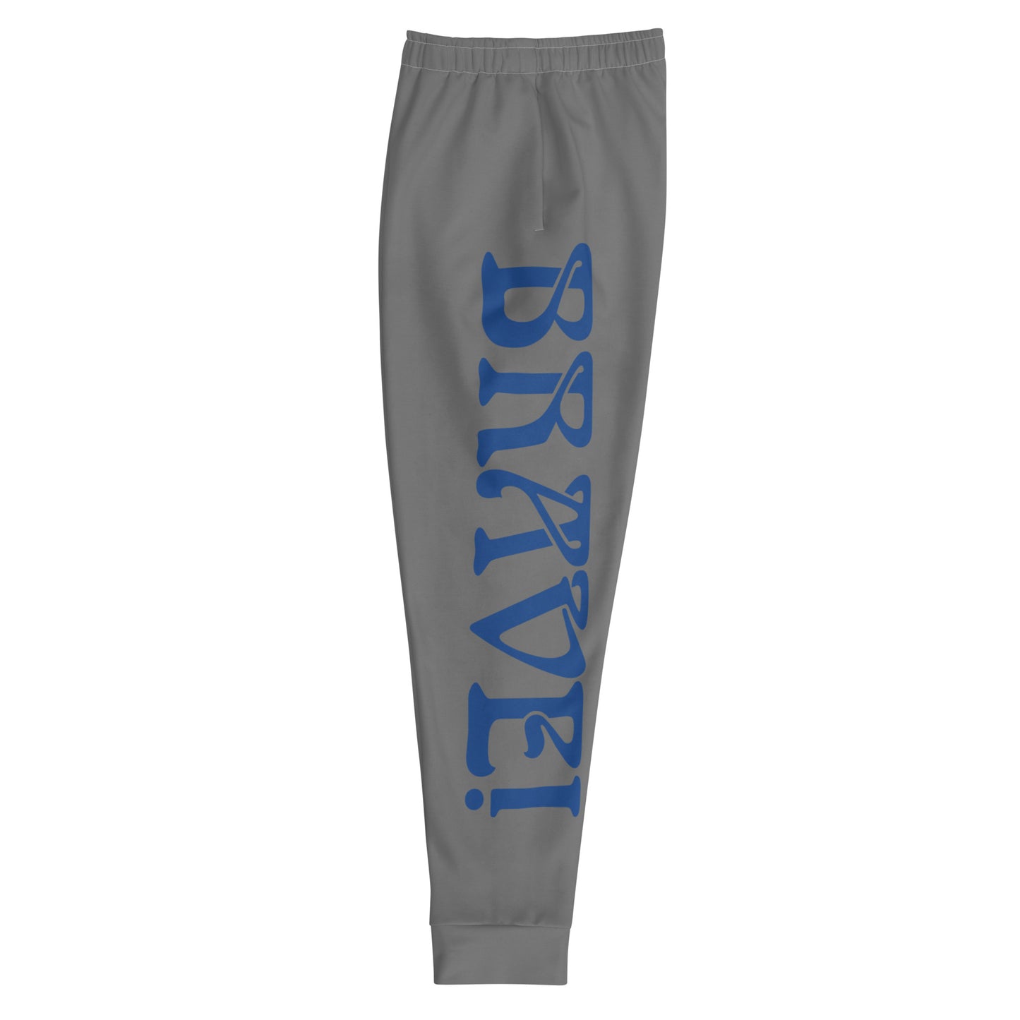 “BRAVE!”Men's Grey Joggers W/Blue Font