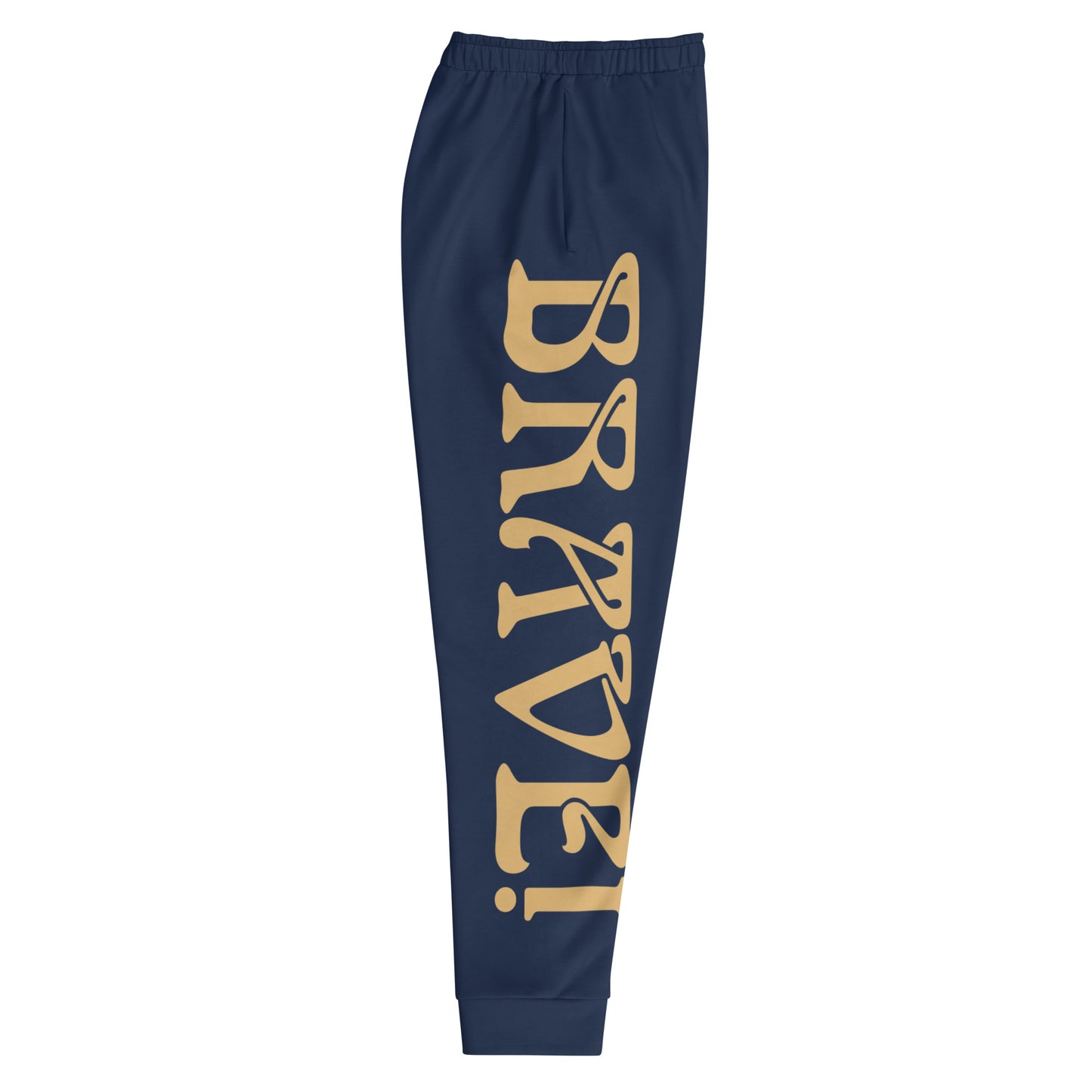 “BRAVE!”Men's Navy Joggers W/Fawn Font