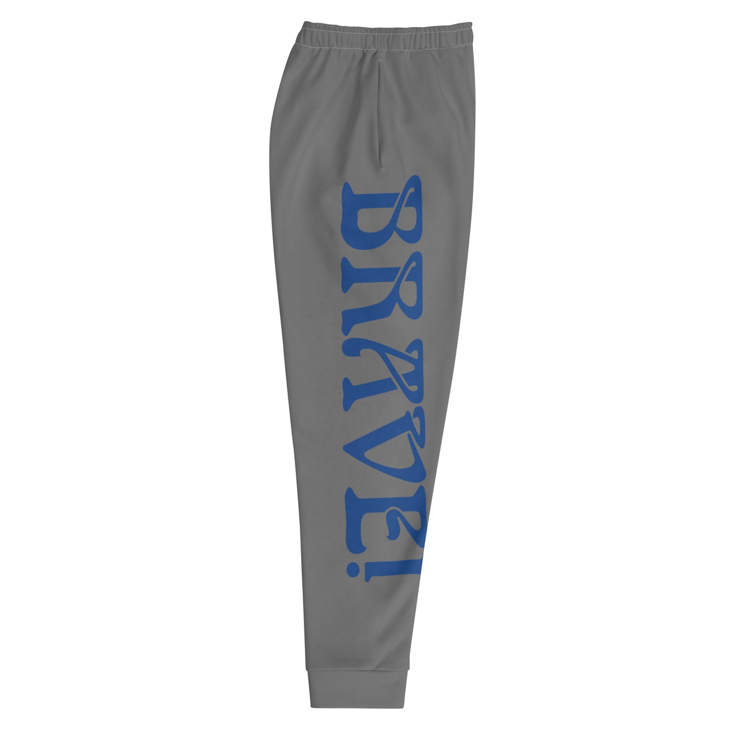 “BRAVE!”Men's Grey Joggers W/Blue Font