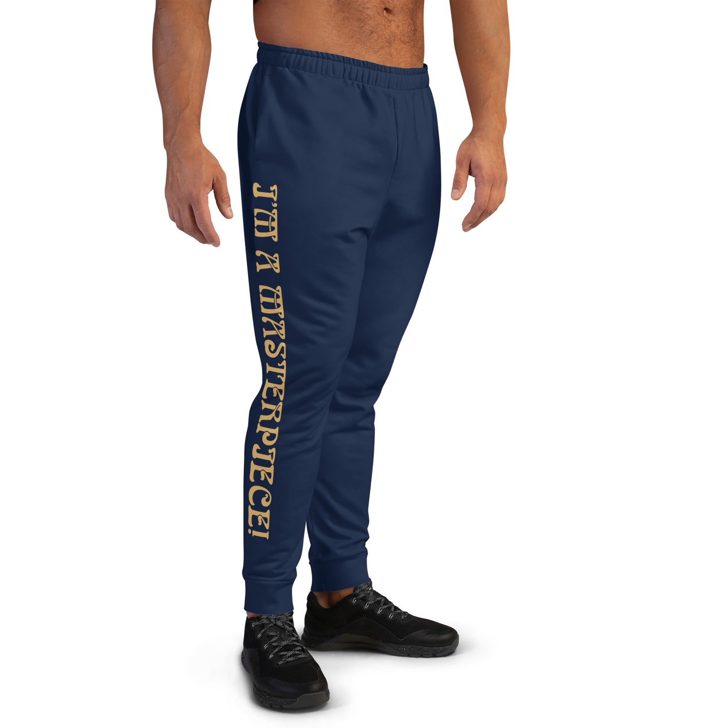 “I’M A MASTERPIECE!”Men's Navy Joggers W/Fawn Font