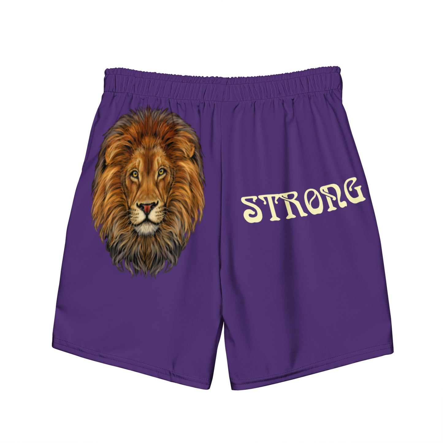 “STRONG” Purple Men's Swim Trunks W/Banana Font