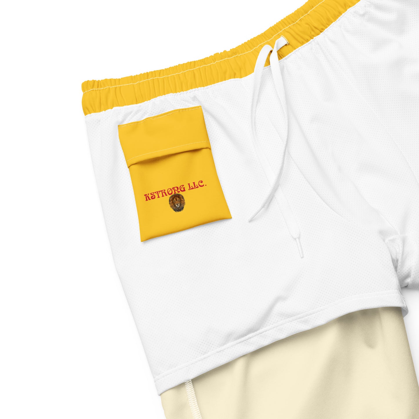 “STRONG” Yellow Men's Swim Trunks W/Black Font