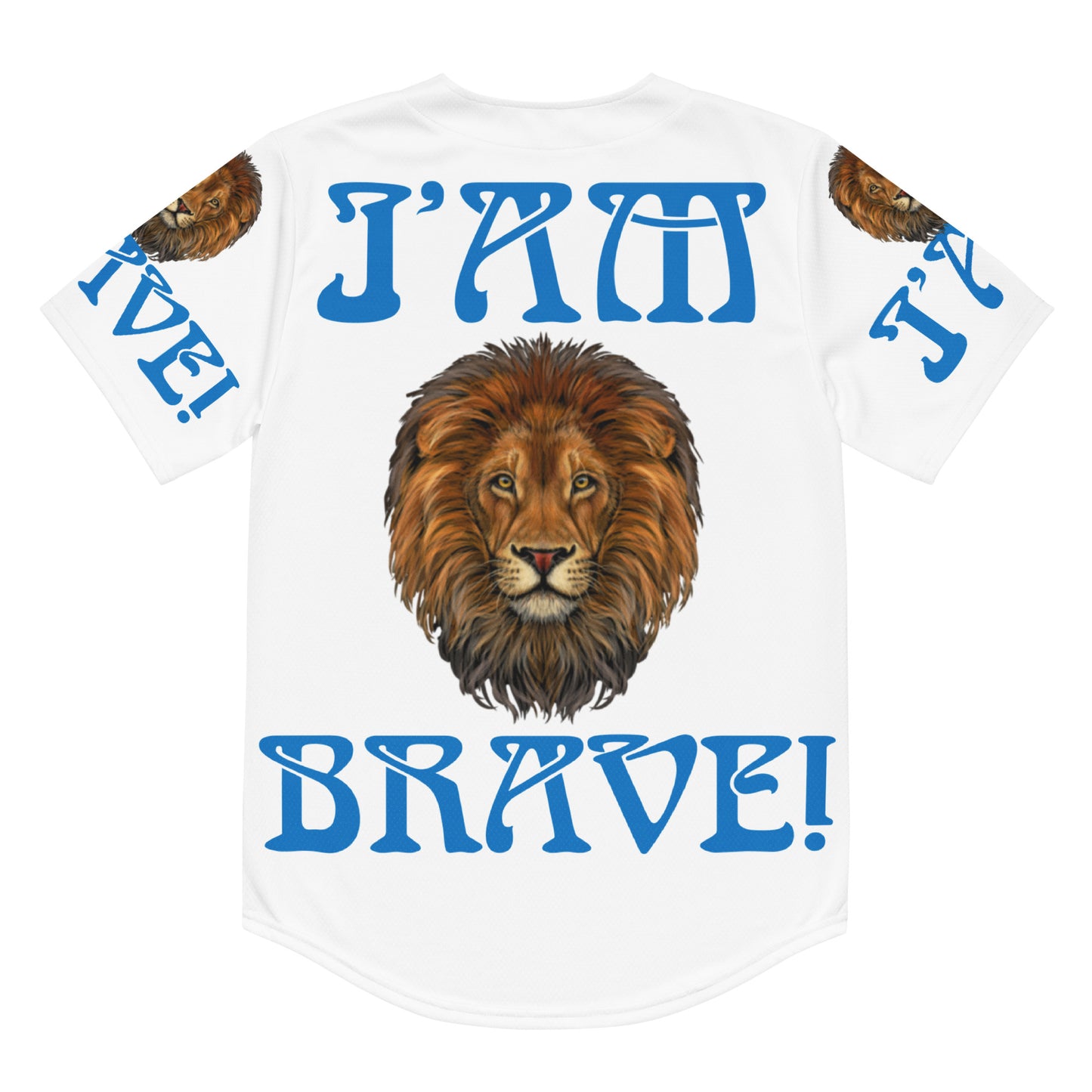 “I’AM BRAVE!”White Unisex Baseball Jersey W/Navy Blue Font